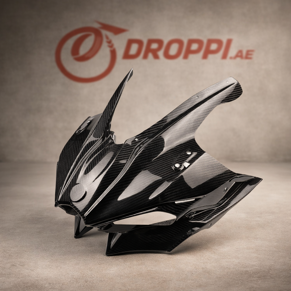 Kawasaki Ninja H2/H2R (2015–2024) Carbon Fiber Front Kit on Droppi studio background