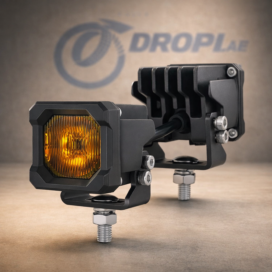 Pair 2 LED Fog Driving 4x4 Off Road Lights on Droppi studio background