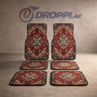 4Pcs Bohemian Car Floor Mats Anti-slip Heavy Duty Persian Carpet on Droppi studio background
