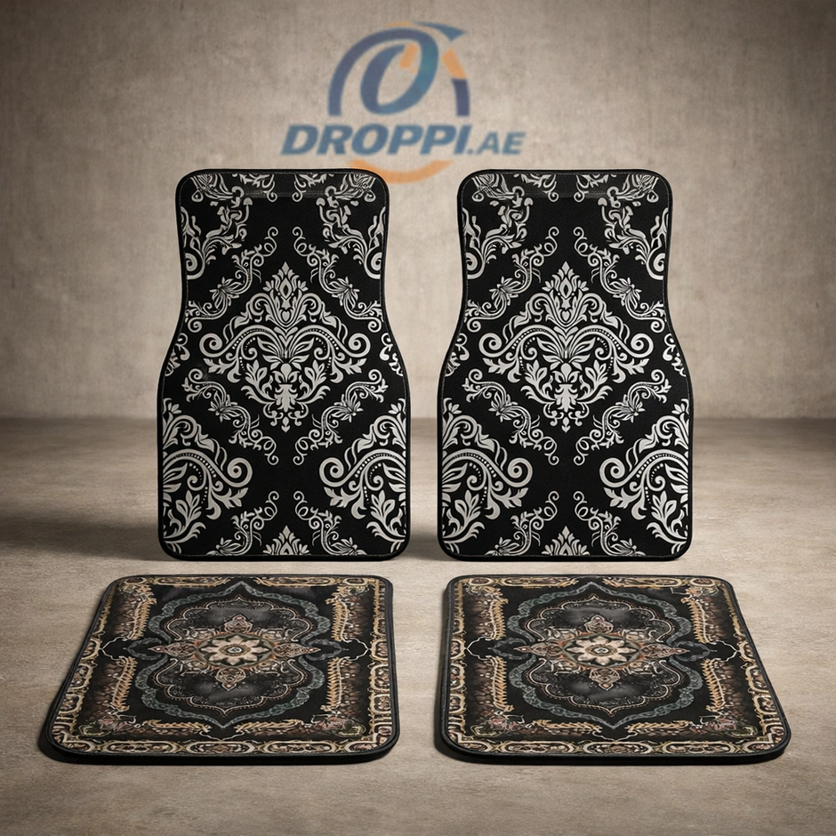 4 Pcs Car Floor Mats Bohemian Pattern on Droppi studio background