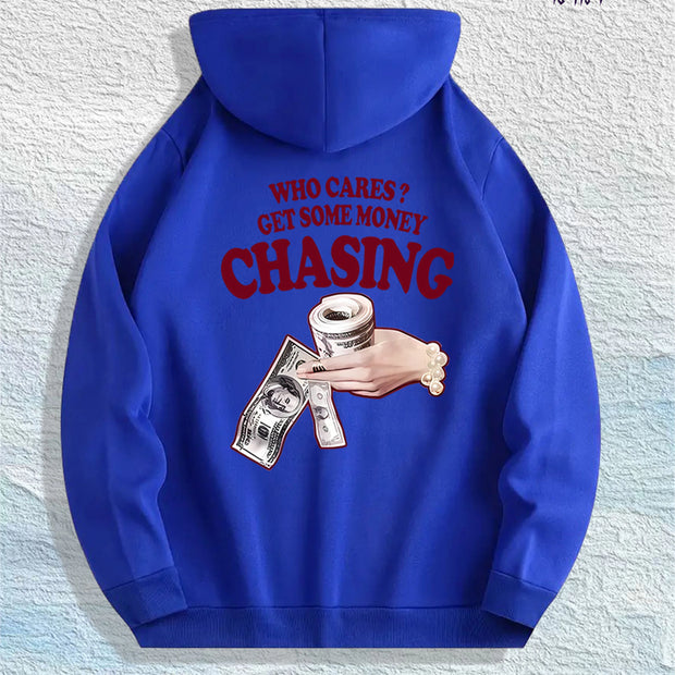 “WHO CARES? GET SOME MONEY” Graphic Hoodie – 100% Cotton, 7 Colors