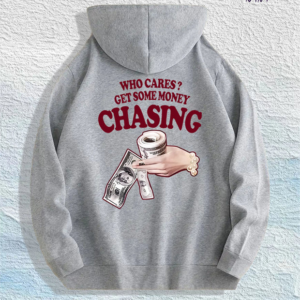 “WHO CARES? GET SOME MONEY” Graphic Hoodie – 100% Cotton, 7 Colors