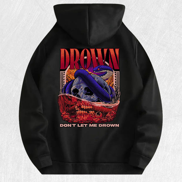 Drown Skull Snake Graphic Hoodie 100% Cotton US Warehouse 7 Colors - JDM - Droppi UAE