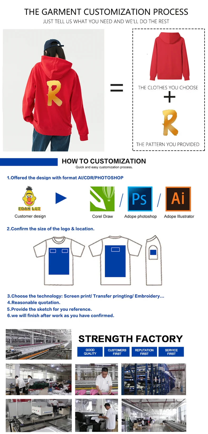 High Quality Anti-shrink Hoody (for riders)