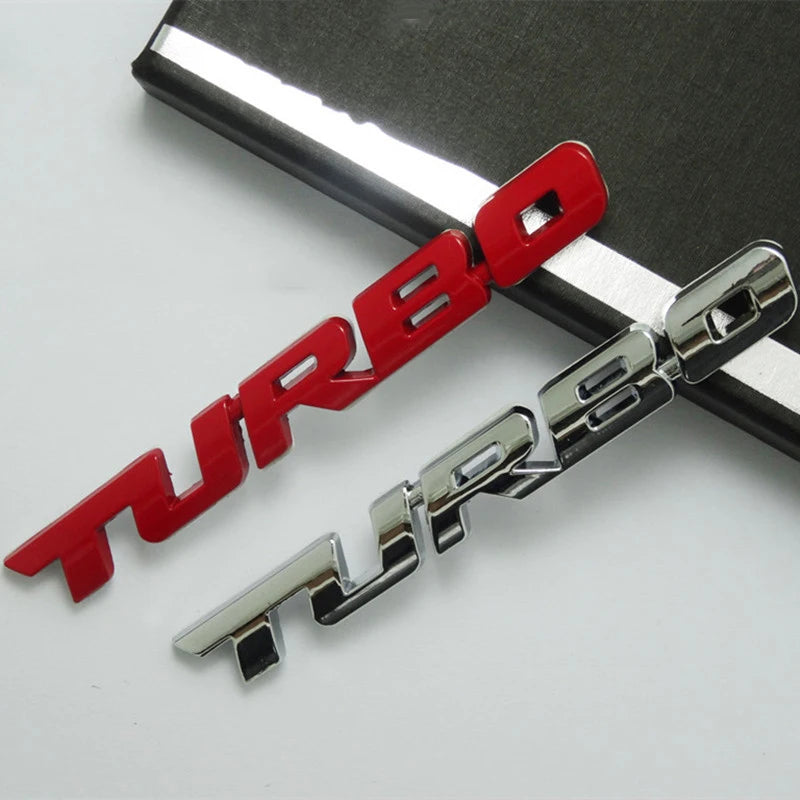 Turbocharged 3D Metal Car Badge Sticker