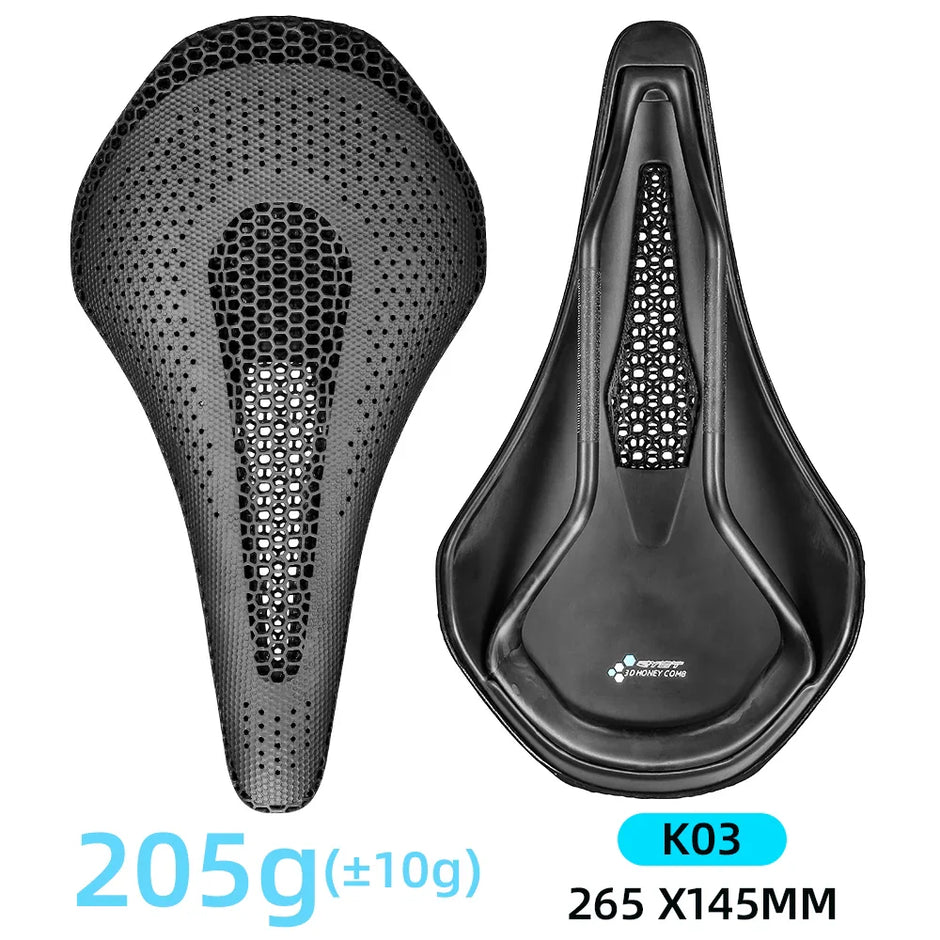 RYET Ultra Full Carbon 3D-Printed Bike Saddle – 145mm, 205g