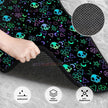 Gothic Black Skull 4PCS Crystal Velvet Car Floor Mat