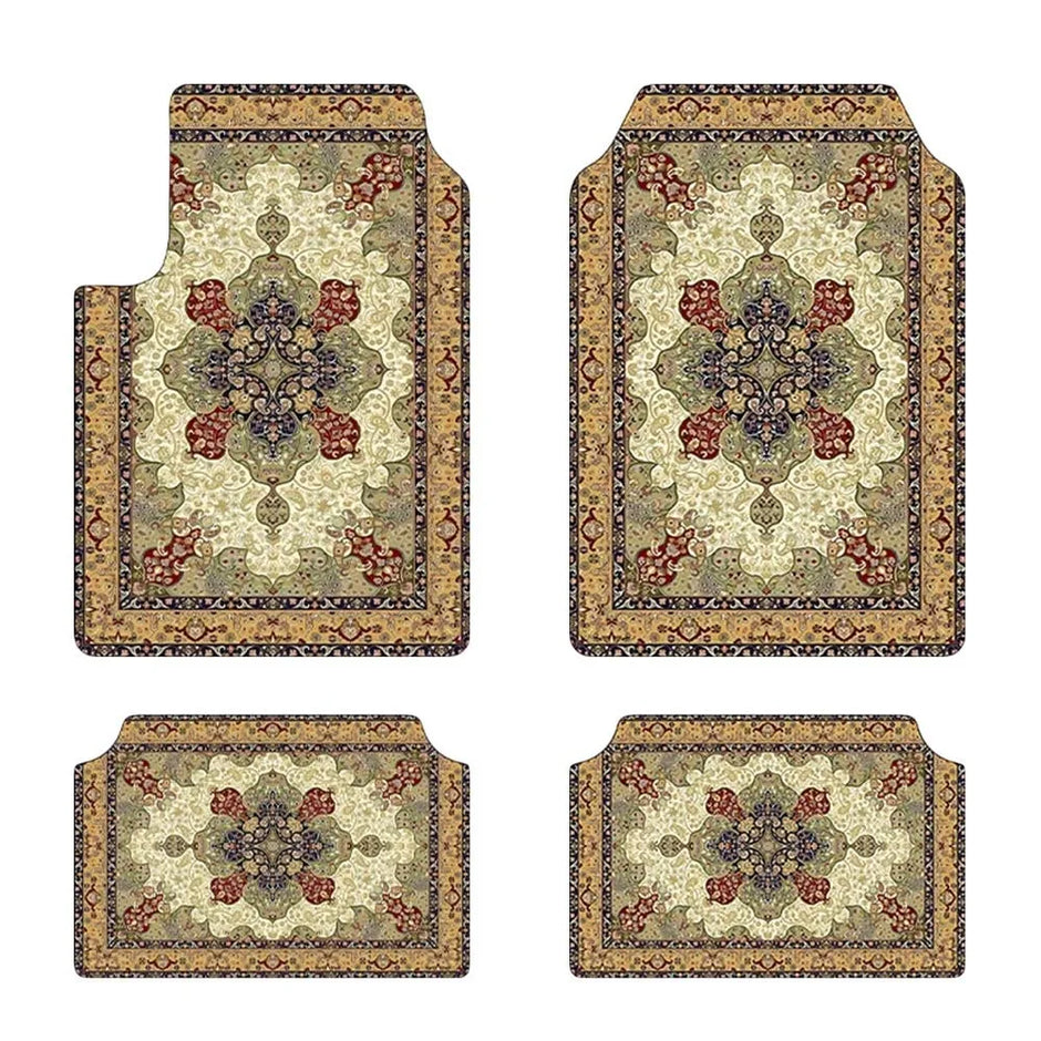 4Pcs/Set Bohemian Car Floor Mats Heavy Duty Rubber Back Car Floor Protector