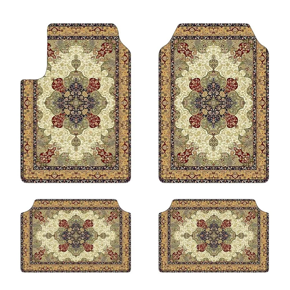 4Pcs/Set Bohemian Car Floor Mats Heavy Duty Rubber Back Car Floor Protector