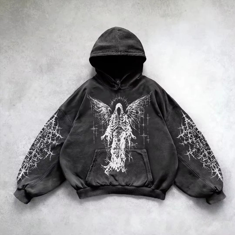 Retro Gothic Graphic Hoodie
