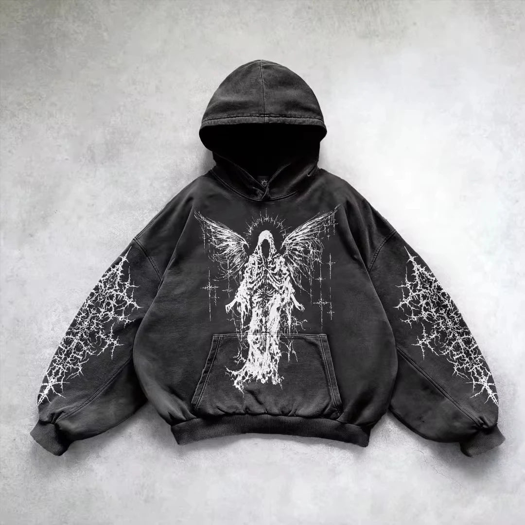 Retro Gothic Graphic Hoodie