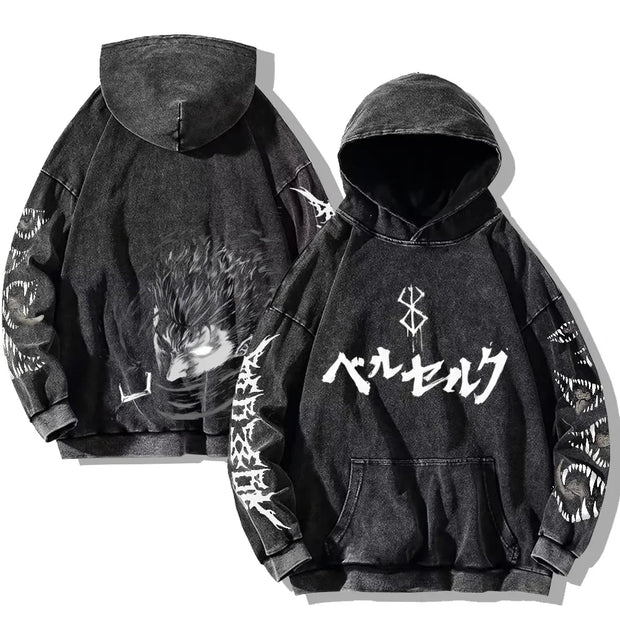 Gothic Vintage Washed Hoodies