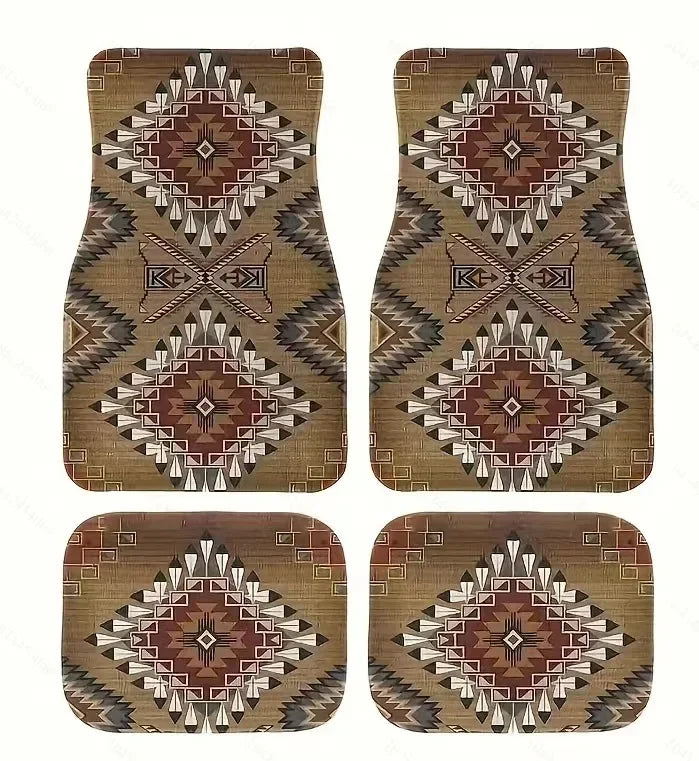 Antique Oriental Turkish Persian Carpet Car Floor Mats 4-Piece