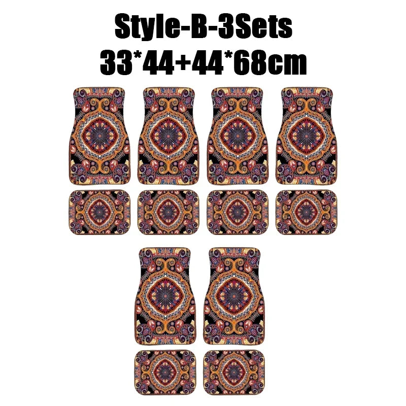 Antique Oriental Turkish Persian Carpet Car Floor Mats 4-Piece