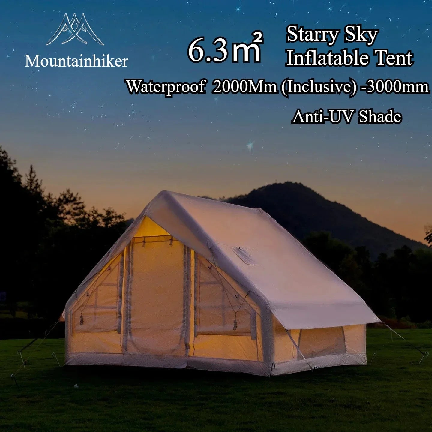 MOUNTAINHIKER Large Starry Sky Inflatable Camping Tent