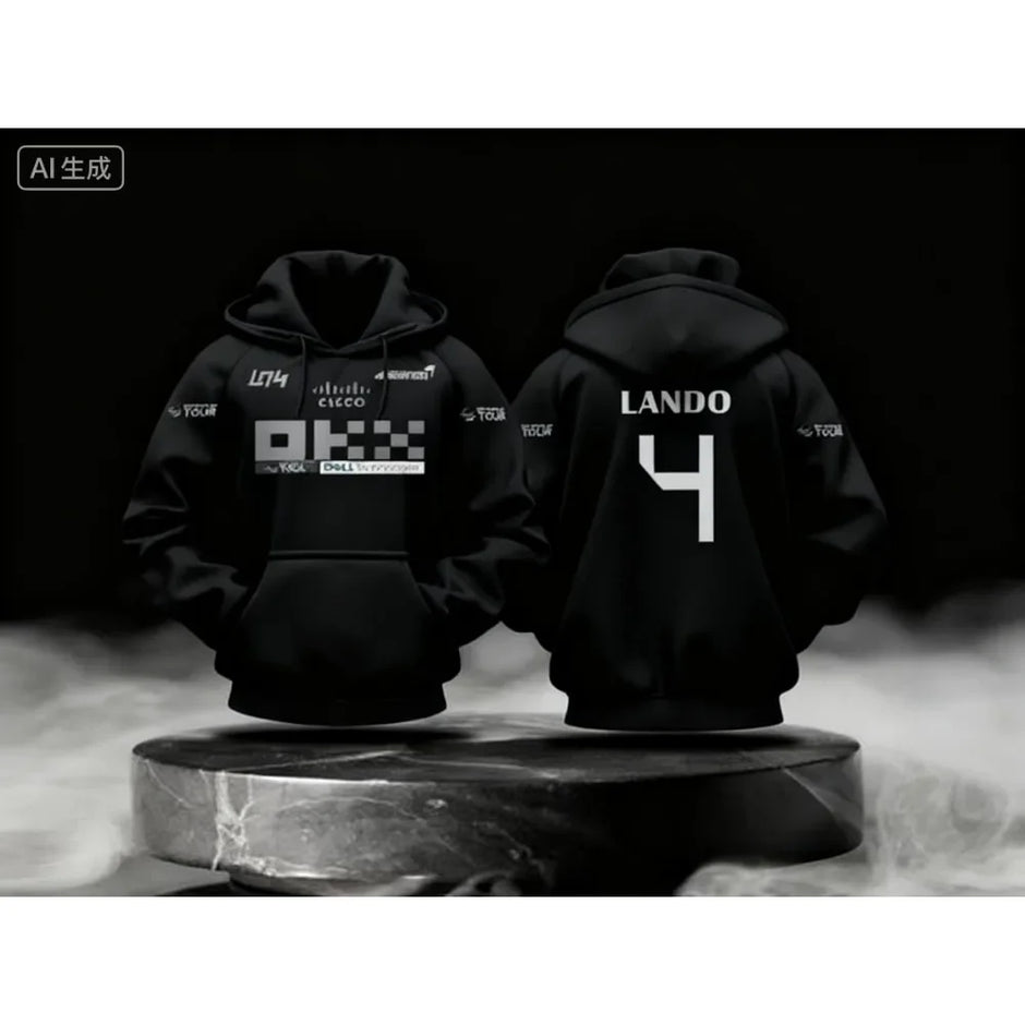 Lando Norris NO.4 2025 new racing style long sleeved hooded sweatshirt