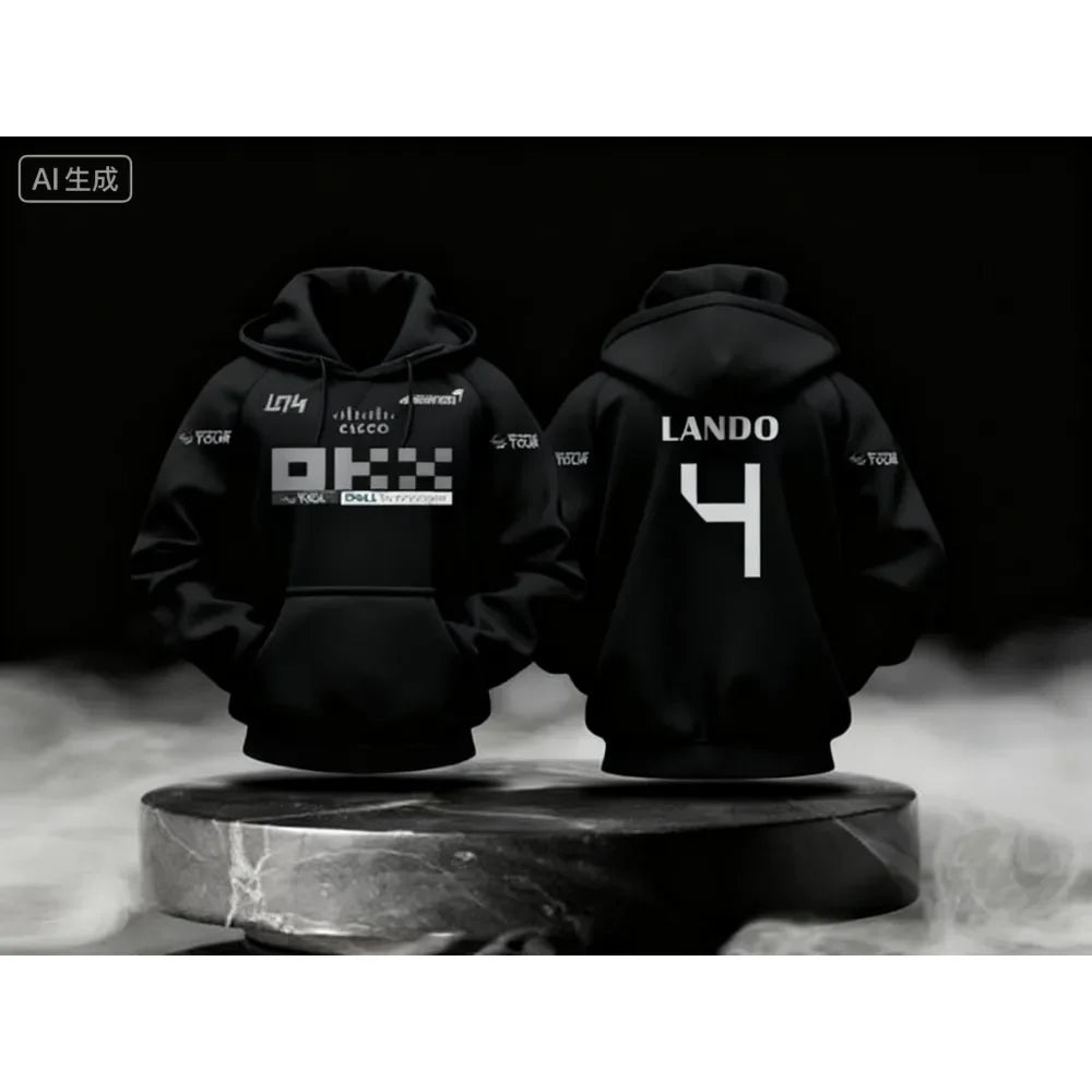 Lando Norris NO.4 2025 new racing style long sleeved hooded sweatshirt