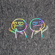 2PCS Car Stickers Middle Finger Motorcycle Helmet D2