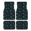 Gothic Black Skull 4PCS Crystal Velvet Car Floor Mat