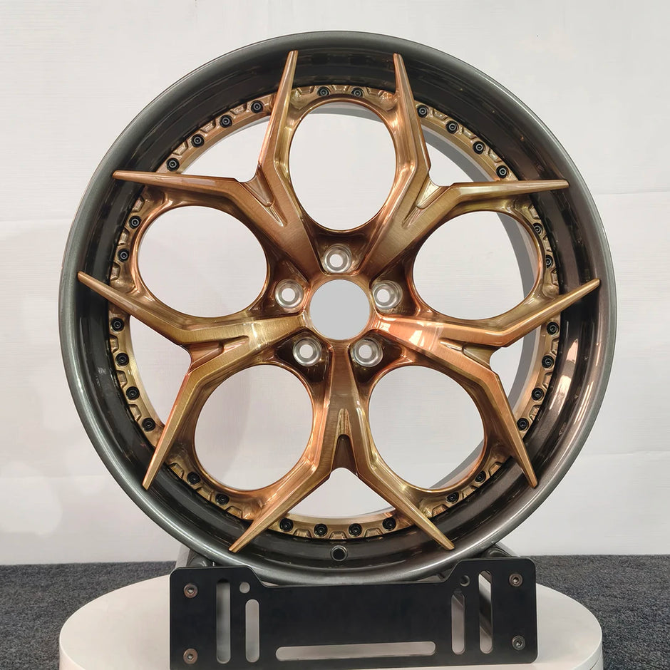 10 spoke Forged 2 Piece Bronze Black Aluminum Alloy Wheels