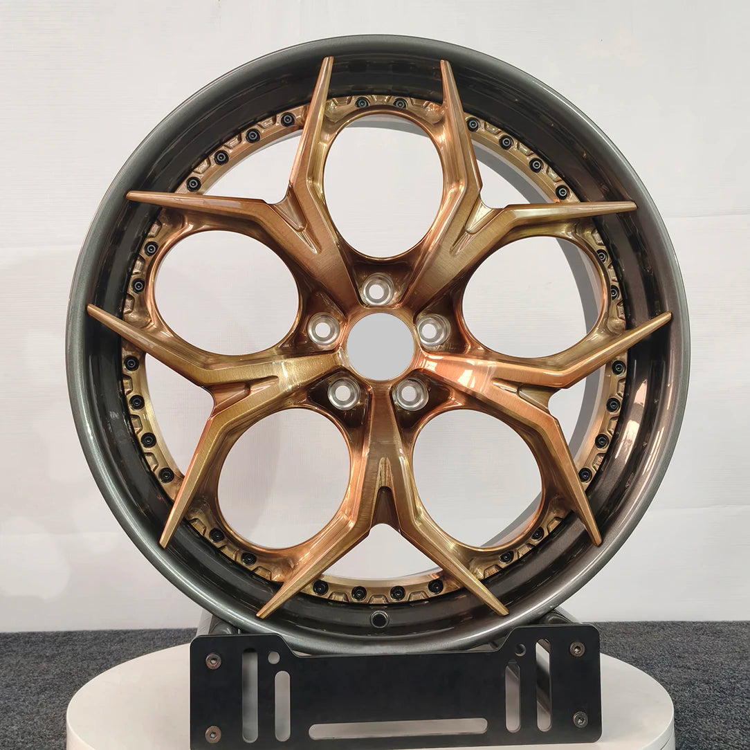 10 spoke Forged 2 Piece Bronze Black Aluminum Alloy Wheels
