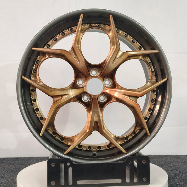 10 spoke Forged 2 Piece Bronze Black Aluminum Alloy Wheels - Droppi UAE