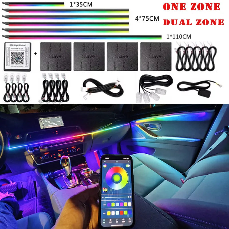 Led Acrylic Car Ambient Light Dual Zone