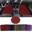 4pcs Floor Mats Checkered Front Rear Carpets Floor Mats Auto Interior