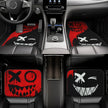 4pcs Cool Design Car Floor Mats, Vibrant Red with Black Accents,Durable, Non-Slip, Dirt-Resistant, Easy Clean
