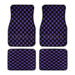 4pcs Floor Mats Checkered Front Rear Carpets Floor Mats Auto Interior