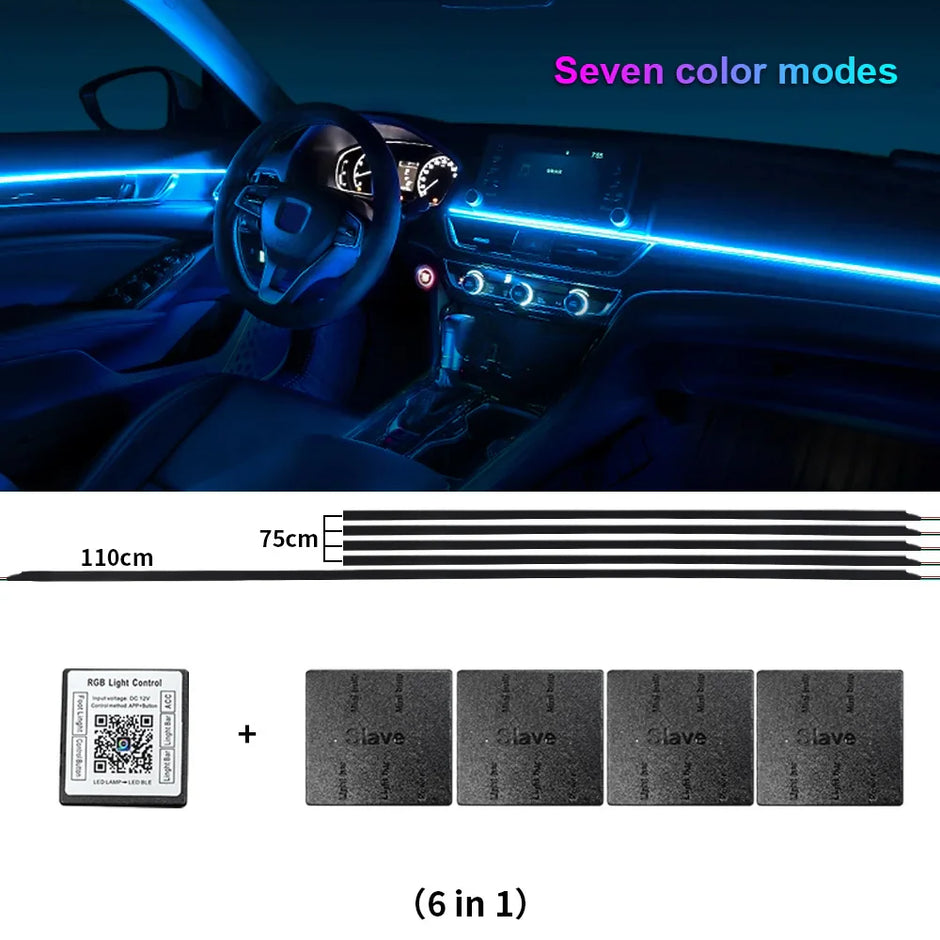 Led Acrylic Car Ambient Light Dual Zone