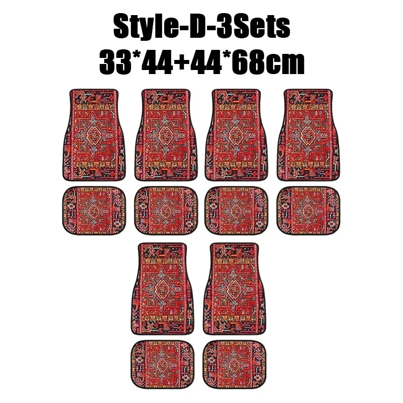 Antique Oriental Turkish Persian Carpet Car Floor Mats 4-Piece