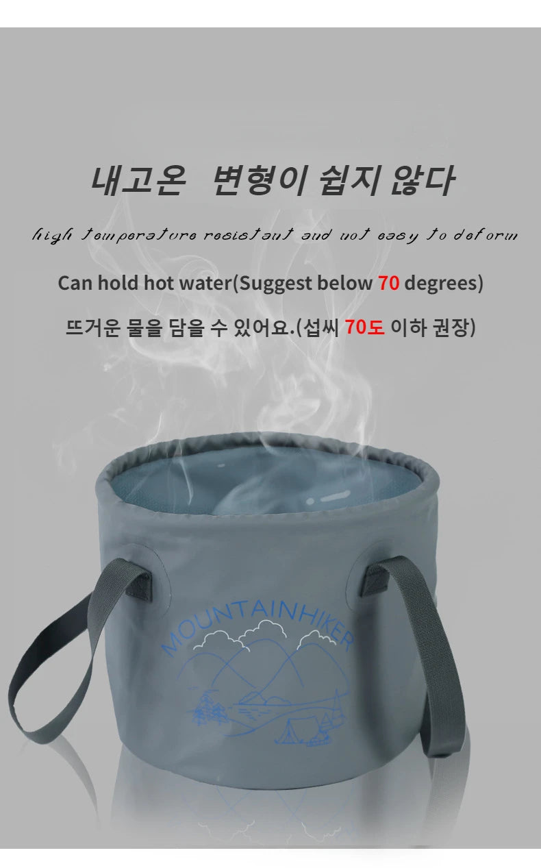 MOUNTAINHIKER Outdoor Foldable 10L Round Bucket Storage Bag