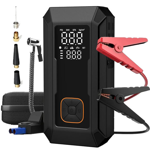 Car Jump Starter with Air Pump and Power Bank