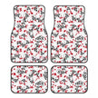 Gothic Black Skull 4PCS Crystal Velvet Car Floor Mat