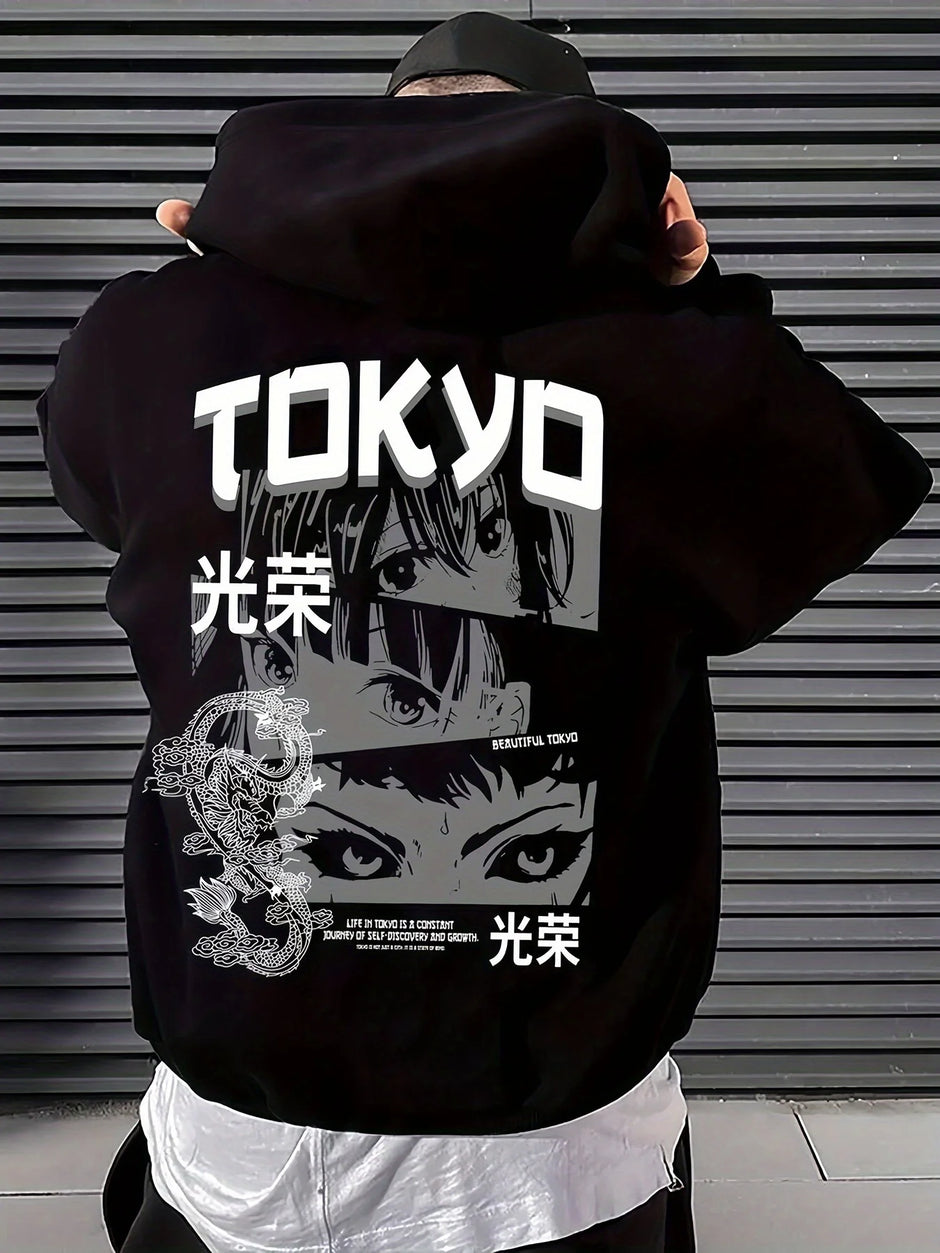 2025 Trend Printed Hooded Sweater – Men’s Hip-Hop Streetwear