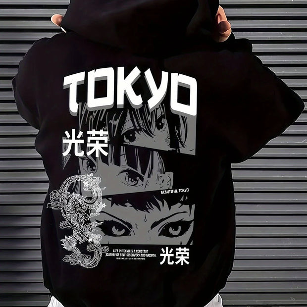 2025 Trend Printed Hooded Sweater – Men’s Hip-Hop Streetwear