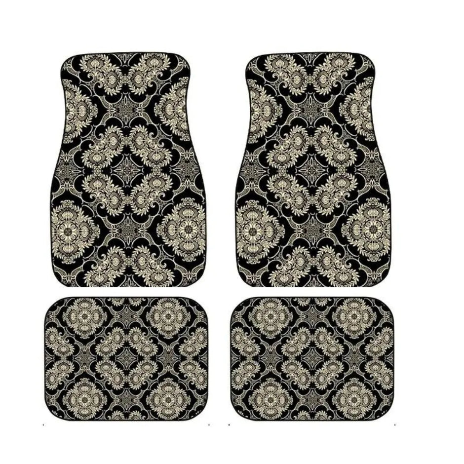4Pcs Bohemian Car Floor Mats Anti-slip Heavy Duty Persian Carpet