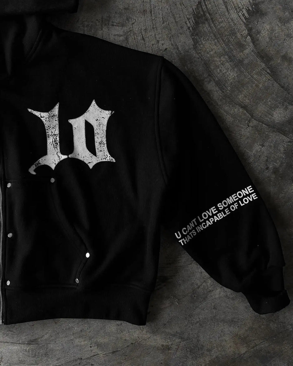 Harajuku Gothic Patchwork Embroidered Oversized Hoodies