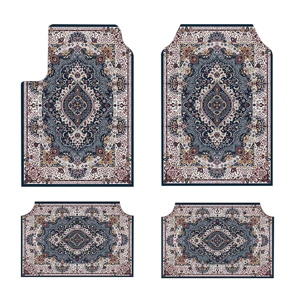 4Pcs/Set Bohemian Car Floor Mats Heavy Duty Rubber Back Car Floor Protector