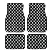 4pcs Floor Mats Checkered Front Rear Carpets Floor Mats Auto Interior