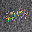 2PCS Car Stickers Middle Finger Motorcycle Helmet D2