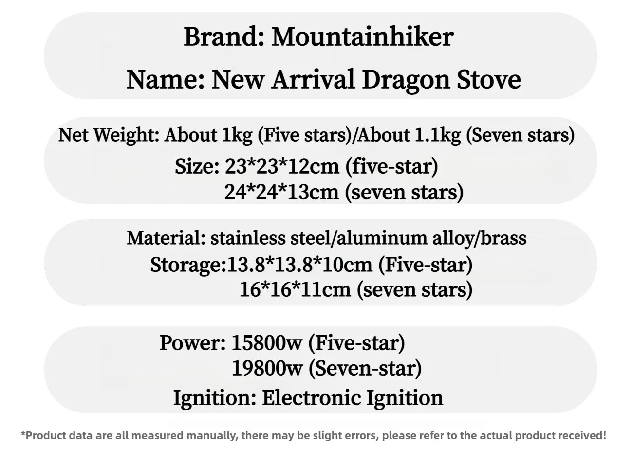 MOUNTAINHIKER 15800W 19800W Camping Gas Stove