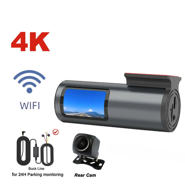 4K WiFi GPS Dash Cam with G-Sensor & 24H Parking Mode