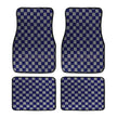 4pcs Floor Mats Checkered Front Rear Carpets Floor Mats Auto Interior