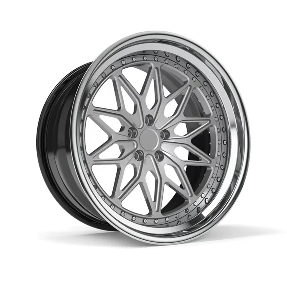 GVICHN Custom Silver 3 Piece Forged Wheels
