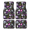 Gothic Black Skull 4PCS Crystal Velvet Car Floor Mat