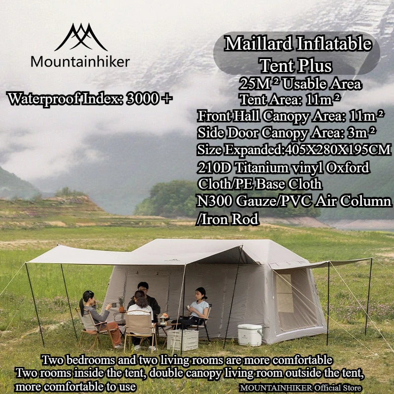 MOUNTAINHIKER Outdoor Inflatable Camping Tent – Large 5–8 Person (Hand Pump)