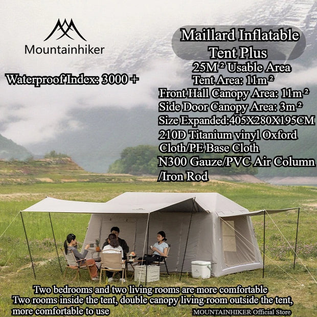 MOUNTAINHIKER Outdoor Inflatable Camping Tent – Large 5–8 Person (Hand Pump)