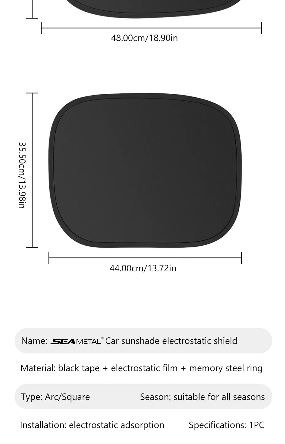 SEAMETAL Car Side Window Sunshade Protection  UV Blocking